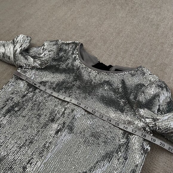 J. Crew Sequin Party Blouse Top With Black Bow in Back 4 - Picture 6 of 10